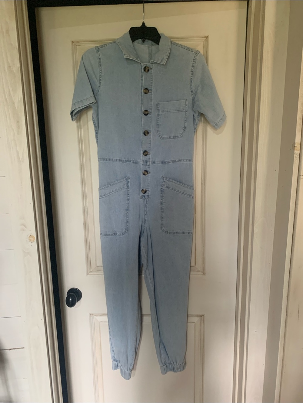 LIGHTWASHED SHORT SLEEVED DENIM JUMPER
